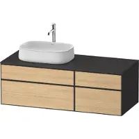 Duravit Zencha Konsolenwaschtischunterbau, 1300x550mm, 2 Auszüge, 2 Schubkästen, 1 Ausschnitt link