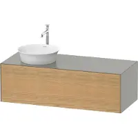 Duravit White Tulip, Waschtischunterbau wandhängend, Breite 1300 x Tiefe 550mm, mit 1x Auszug, mit