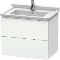 Duravit L-Cube Waschtischunterbau wandhängend, 2 Schubkästen, 670x558x469mm, LC626401818, Farbe: Weiß Matt Dekor