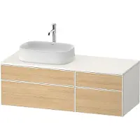 Duravit Zencha Konsolenwaschtischunterbau, 1300x550mm, 2 Auszüge, 2 Schubkästen, 1 Ausschnitt link