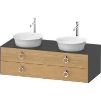Duravit White Tulip, Waschtischunterbau wandhängend, Breite 1300 x Tiefe 550mm, mit 2 Schubkästen