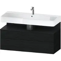 Duravit Qatego Waschtischunterbau, 1 Auszug und 1 Schublade, 1190x470x590mm, Nische Eiche Schwarz, Q