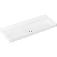 Hansgrohe Xelu Q Aufsatzwaschtisch, ohne Überlauf, 1200x480mm, SmartClean, geschliffen, mit Ablaufgarnitur, 61045450, Ausführung: ohne Hahnloch