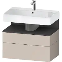 Duravit Qatego Waschtischunterbau, 1 Auszug und 1 Schublade, 790x470x590mm, Nische Graphit Matt, QA4