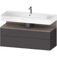 Duravit Qatego Waschtischunterbau, 1 Auszug und 1 Schublade, 1190x470x590mm, Nische Basalt Matt, QA4