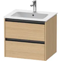 Duravit Ketho.2 Waschtischunterbau wandhängend, 2 Schubkästen, 610x550x480mm, für ME by Starck 233663, K25262030300000, Farbe: Eiche Natur Dekor
