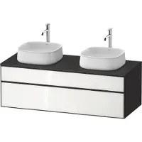 Duravit Zencha Konsolenwaschtischunterbau, 1300x550mm, 1 Auszug, 1 Schubkasten, 2 Ausschnitte, ZE48