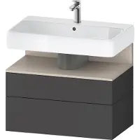 Duravit Qatego Waschtischunterbau, 1 Auszug und 1 Schublade, 790x470x590mm, Nische Taupe Matt, QA439