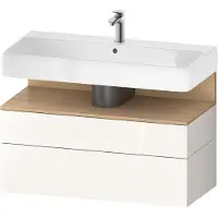 Duravit Collection One Waschtischunterbau, 1 Auszug und 1 Schublade, 990x470x590mm, Nische Eiche Natur, QA4395030220000, Farbe: Weiß Hochglanz