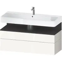 Duravit Qatego Waschtischunterbau, 1 Auszug und 1 Schublade, 1190x470x590mm, Nische Graphit Supermat