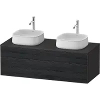 Duravit Zencha Konsolenwaschtischunterbau, 1300x550mm, 1 Auszug, 1 Schubkasten, 2 Ausschnitte, ZE4823B16800000, Farbe: Front: Eiche Schwarz/Korpus: Graphit supermatt