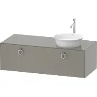 Duravit White Tulip, Waschtischunterbau wandhängend, Breite 1300 x Tiefe 550mm, mit 1x Auszug, mit Griff, WT4982R9292, Farbe: Steingrau Seidenmatt Lack