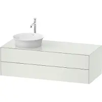 Duravit White Tulip, Waschtischunterbau wandhängend, Breite 1300 x Tiefe 550mm, mit 2 Schubkästen, mit Tip-on Technik, WT4987L3636, Farbe: Weiß Seidenmatt Lack
