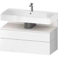 Duravit Qatego Waschtischunterbau, 1 Auszug und 1 Schublade, 990x470x590mm, Nische Weiss Supermatt