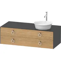 Duravit White Tulip, Waschtischunterbau wandhängend, Breite 1300 x Tiefe 550mm, mit 2 Schubkästen