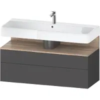 Duravit Qatego Waschtischunterbau, 1 Auszug und 1 Schublade, 1190x470x590mm, Nische Eiche Mamoriert