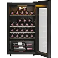 Haier Wine Bank 50 Series 3 HWS34GGH1, Weinkühler mit Kompressor, Freistehend, 34 Flasche(n), G, Schwarz, Schwarz