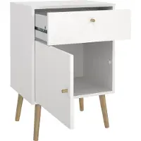 Home affaire Nachtkommode "Bodo Nachttisch, Nachtschrank, Biestelltisch", weiß, B:50,2cm H:72,1cm T:39,1cm, Holzwerkstoff, Sideboards, Nachtkommode