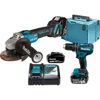 Makita DLX2334J, Cordless angle grinder, Kabelloser Schlagbohrschrauber, Schwarz, Grün, 50 Nm, 500 RPM, 1900 RPM, 1,5 mm