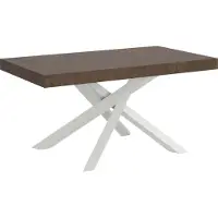 Itamoby Ausziehbarer Tisch 200/304x90 cm Volantis Walnuss weiße Beine