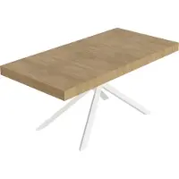 Itamoby Niket Ausziehtisch 200/304x90 cm Natur-Eiche weiße Beine