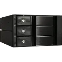 Silverstone SST-FS303-12G Externes 3,5-Zoll-Gehäuse, 3-Bay - Schwarz - Schwarzes Hot-Swap Laufwerkgehäuse