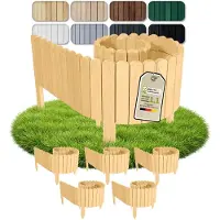 Pemicont Floranica Garten Begrenzung Holz 10 m, 5 x 200 cm, 20 cm hoch, Natur – Rasenkanten-Set aus Kiefer, gerundete Oberkante