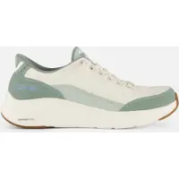 SKECHERS für Damen. 150404 Slip-Ins Sneaker: Contour Foam - Cozy Fit weiß, grün (36), Stoff, Wohnung, Schnürsenkel, Lässig