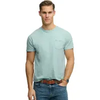 Superdry "COTTON CLASSIC LINEN PKT TEE" Baumwollmischung, relaxed fit aus luftig leichtem Baumwoll-Leinen-Mix