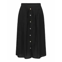 ONLY Sommerrock "ONLMILANO AOP LIFE LONG SKIRT WVN NOOS", Damen, Gr. XS (34), schwarz, Web, Obermaterial: 100% Viskose, unifarben, lang, Röcke Sommerrock, Viskose