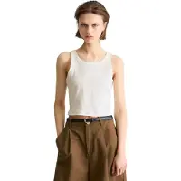 Marc o'polo Tanktop DENIM, Damen, Gr. XXL, silky weiß, Rippware, Obermaterial: 96% Baumwolle, 4% Elasthan, slim fit kurz, Rundhals, Tops Tanktop, slim cropped aus Stretch-Jersey