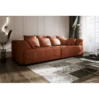 Domo Big Sofa TIGA mit Elektrisch Ausziehbaren Sitzflächen 302x136cm| Stilvolle und | Moderne Design für Ihr Wohnzimmer | Komfortable Schlafcouch | Farbe braun | APHRODITE