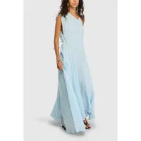 Semicouture für Damen. S6ST54 Allie Kleid blau (42), Lässig, Acrylglas, Ärmellos / Hosenträger