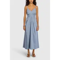 Semicouture für Damen. S6SK29 Alyssa Kleid blau (46), Lässig, Baumwolle, Ärmellos / Hosenträger