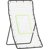 Youjia Kickback Rebounder Tor 75x126cm, Rückprallwand aus Stahl und PE, Trainingshilfe für Fußball, Schwarz, 80 cm, 140 cm