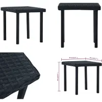 vidaXL Garten Teetisch Schwarz 40×40×40 cm Poly Rattan - Gartentisch - Gartentische - Tisch - Tische