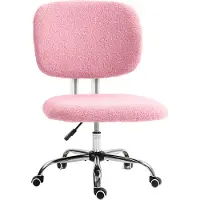 Youjia Bürostuhl Ergonomischer Schreibtischstuhl Höhenverstellbar ohne Armlehne Drehstuhl Samt Rosa für Home Office & Gaming