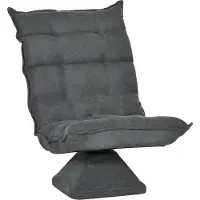 Youjia Bodenstuhl Bodensofa mit verstellbarer Rückenlehne, drehbarer Relaxsessel, Bodensitzkissen für Wohnzimmer und Büro, grau aus Mikrofaser