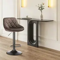StarTech.com Barhocker 2er-Set - Hohe Barhocker - Samtbezug, Metallgestell, Fußstütze, Höhenverstellbar, 360° Drehbar, Einfache Montage - Braun