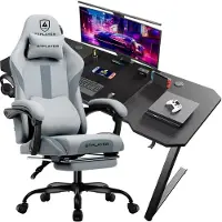 StarTech.com Gaming-Schreibtisch & Gaming-Stuhl Set - Z12 Schreibtisch + GT905 Stuhl - Ergonomisch - Leder & Carbonfaser - Minimalistisches Design - Dunkellila
