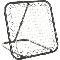 Youjia Fußball Rebounder klappbar Kickback Tor Rückprallwand 5 Stufen für Baseball & Basketball, Metall Schwarz 78x84x65-78cm,