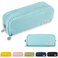 Youjia Federmäppchen Federtaschen Teenager Mädchen Mäppchen Etui Stifte 3 Fach, Große Kapazität Pencil Case für Schule & Büro, Hellblau