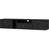 Masseno TV-Schrank TORINO 180 cm Fernsehschrank mit 1 Schubladen und 2 Türen TV-Lowboard für Wohnzimmer Modern 180x40,8x35 cm Graphitfarben / Graphitfarben