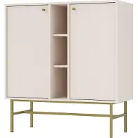 Masseno Kommode TORINO 100 cm Sideboard mit 2 Türen für Wohnzimmer Schlafzimmer Modern 100x41x108 cm Beige / Beige