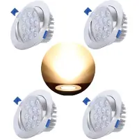 Lapamax 4 Stück 12W LED Einbaustrahler Deckenspots Schwenkbar Strahler Einbauleuchte Deckenleuchte, Warmweiß