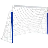 Youjia 8 x 5 Fuß Fußballtore, tragbares Netz, zusammenklappbare Metallbasis, schnell aufzubauendes Fußballnetz für das Training in der Halle mit Tragetasche, 100% polyester, 150 cm, 90 cm