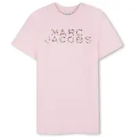 Marc Jacobs für Mädchen. W60718 Rosa Logo-Kleid (12Y= 150cm), Lässig, Baumwolle, Kurzarm, Kinderbekleidung