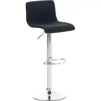 BellaFurn Barhocker im modernen Stil - Stuhl - ergonomische Sitzposition, stufenlos höhenverstellbar | Farbe: Schwarz | Material Basis: Metall in Chromoptik