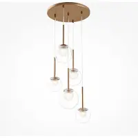 Maytoni Pendelleuchte Gold - 5-flammig mit Glas Globen