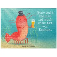 Mr. & Mrs. Panda Puzzle Hummer Weizen Design 551 Teile - Weiß - Geschenk, Bier, Kneipe, 500, 300, Puzzlespiel, Wirtschaft, Legespiel, 1000, Junggeselle, Garnelen, Kochen